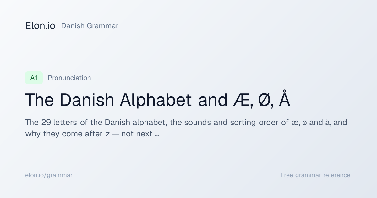 The Danish Alphabet and Æ, Ø, Å | Danish Grammar | Elon.io
