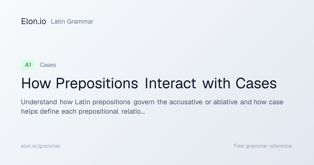 How Prepositions Interact with Cases | Latin Grammar | Elon.io