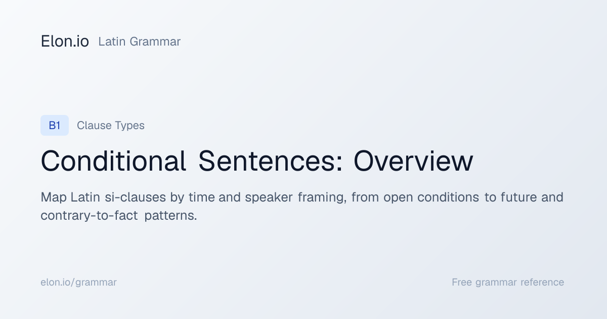 Conditional Sentences: Overview | Latin Grammar | Elon.io