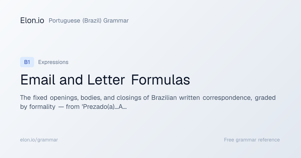 Brazilian Portuguese Email Phrases & Sign-Offs | Elon.io