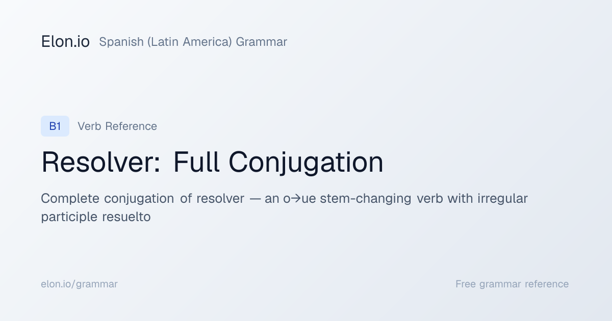 Resolver: Full Conjugation | Spanish (Latin America) Grammar | Elon.io