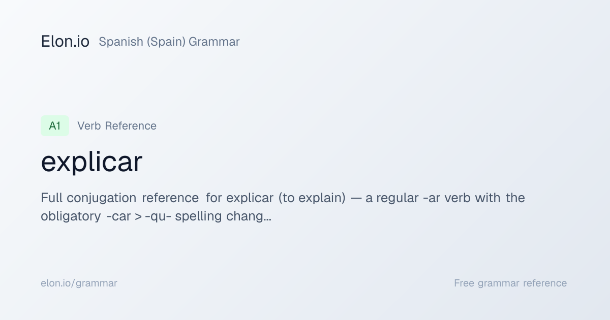 explicar | Spanish (Spain) Grammar | Elon.io