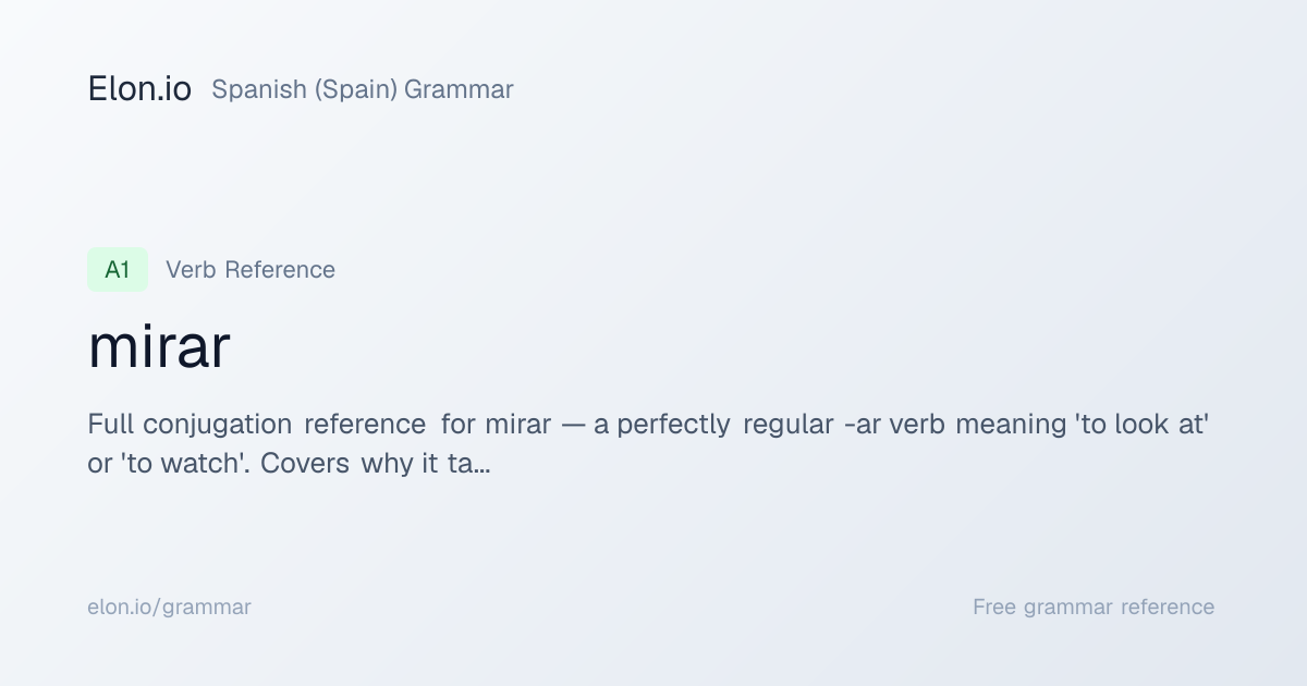 mirar | Spanish (Spain) Grammar | Elon.io