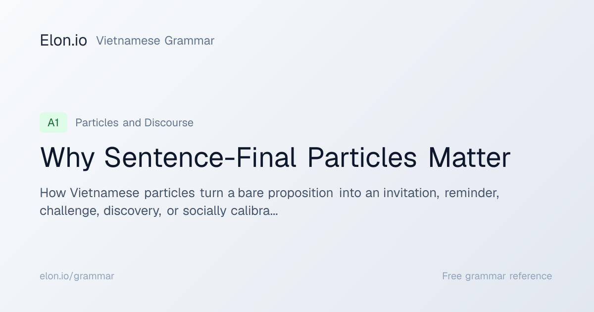Why Sentence-Final Particles Matter | Vietnamese Grammar | Elon.io